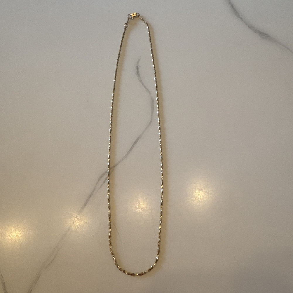 Gold Plated Chain 24K EP  Rope Chain Necklace Lobster Closure 18"L Vintage